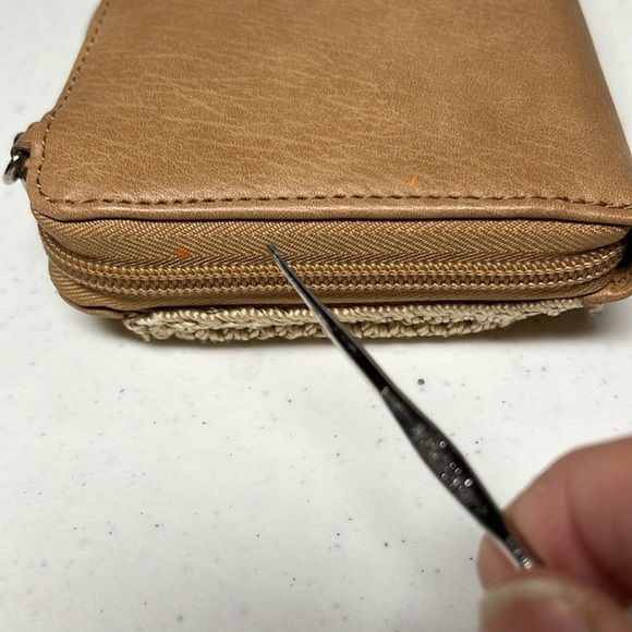 The Sac Tan and Cream Crochet Crossbody Bag - Picture 10 of 13